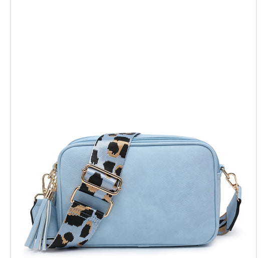 Blue cross body bag